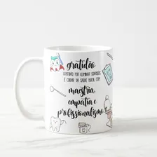 Caneca Profissional Odontologia Presente Gratidão Dentista Cor Branco Foto mini 3
