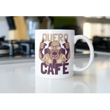 Caneca Quero CafĂ© Meme VĂdeo Engraçado Presente - Cerâmica Cor Branco Foto mini 3