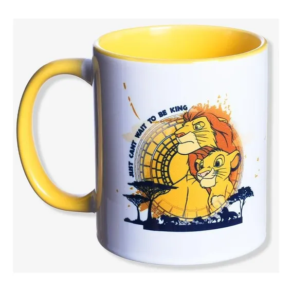 Caneca Rei Leão Disney Xícara Zona Criativa Café Da Manhã Cor Branco Foto 1