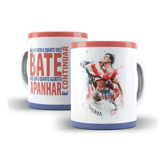 Caneca Rocky Balboa Modelo 2 Cor Branco Foto 1