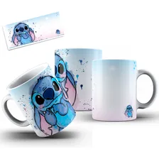 Caneca Stitch, Lilo E Stitch Branca Xicara Porcelana Cor Azul-celeste Foto mini 2