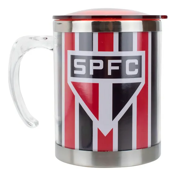 Caneca Térmica Com Tampa 450ml - São Paulo Spfc Foto 1