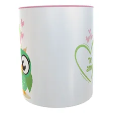 Caneca Tia Coruja Cor Rosa Tia Coruja Te Amo -titia Família Titia Coração Foto mini 2