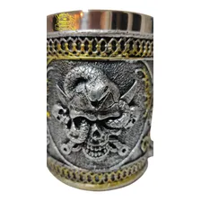 Caneca Viking 3d Inox Medieval Cerveja Caveira Chopp 400ml Foto mini 4