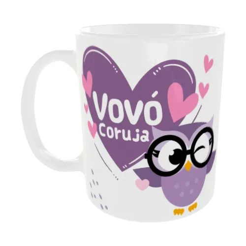 Caneca Vov贸 Coruja - Presente V贸 Vov贸 Coruja Te Amo - Av贸 Foto 1