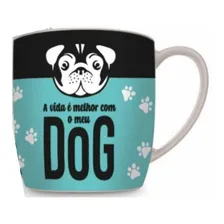 Caneca Xicara Decorada A Vida É Melhor Com Meu Dog Cor Verde Foto mini  3