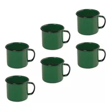 Caneca Xicara Esmaltada Antiga Verde Retro 80ml Da Roça- 12 Unidades Foto mini  2
