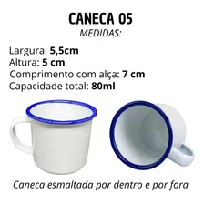 Caneca Xicara Esmaltada Antiga Verde Retro 80ml Da Roça- 12 Unidades Foto mini 4