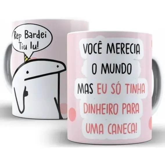 Caneca Xícara Frases Divertidas Flork Memes Aniversário Foto 1