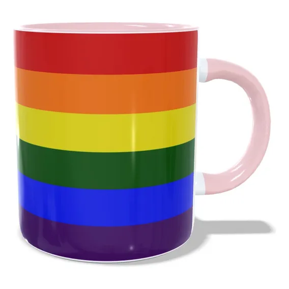 Caneca Xicara Rosa Lgbt Bandeira Do Arco-íris Foto 1