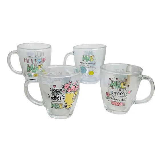 Canecas Estampadas 380ml Especial Dia Das Mães - 88049 Cor Transparente Aleratório Foto 1