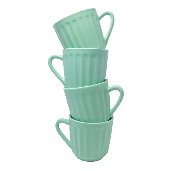 Canecas Verde Tiffany De Café 4 De Porcelana 150ml Foto 1
