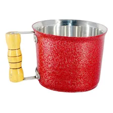 Canecão AlumÃnio Fundido Craqueado Cabo Madeira Vermelho 3l Foto mini 1