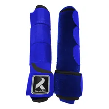 Caneleira Equitação Cavalo - Neoprene - Azul Royal Par Foto mini  2