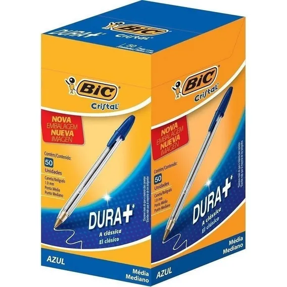 Caneta Bic Azul Dura + Caixa Com 50 Canetas Foto 1