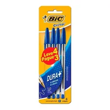 Caneta Bic Azul Esferográfica Clássica Cartela C/4 Canetas Foto  mini 1