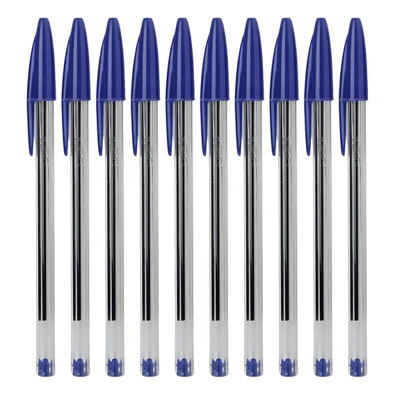 Caneta Bic Cristal Azul C/10un Foto 1