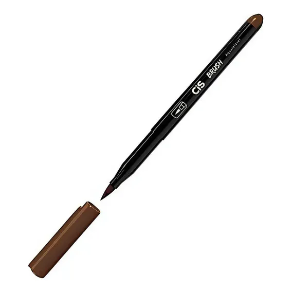 Caneta Brush Cis Aquarelável Marcador Artistico Marrom Foto 1