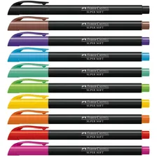 Caneta Brush Pen Ponta Pincel Faber Castell 10 Cores Foto mini 2