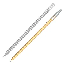 Caneta Cis Spiro Gem Prata E Dourada Tinta Azul Ponta Fina Foto mini 1