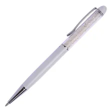 Caneta Crown Esferográfica Feminina Cristal Branca Di10044b Cor da tinta Azul Cor do exterior Branco Foto  mini 1