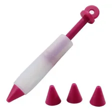 Caneta Decoradora Silicone Bolo Cupcake Biscoito Barista Foto mini  2