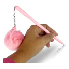 Caneta Esferográfica Azul Pompom Flamingo - Nybc Exterior Rosa-claro Foto mini 1
