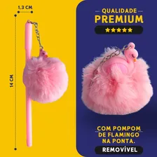 Caneta Esferográfica Azul Pompom Flamingo - Nybc Exterior Rosa-claro Foto mini 2