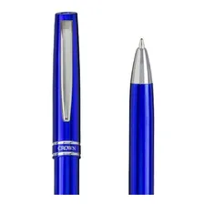 Caneta Esferográfica Executiva Crown Luxo Pra Presente Super Tinta Azul Exterior Azul Foto mini 2