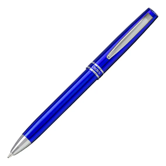 Caneta Esferográfica Executiva Crown Luxo Pra Presente Super Tinta Azul Exterior Azul Foto 1