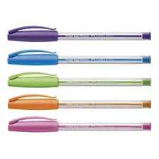 Caneta Esferográfica Faber Castell Trilux Colors Kit 5 Cores Foto  mini 1