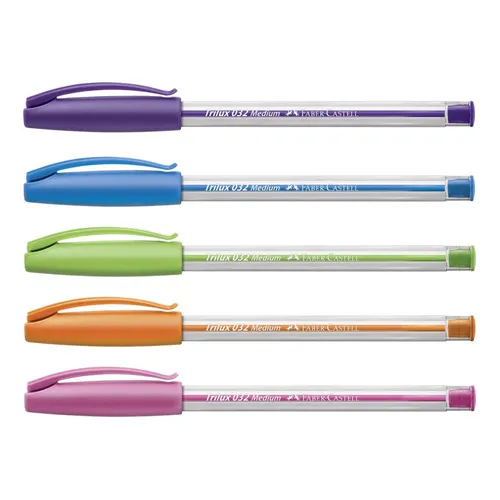 Caneta Esferográfica Faber Castell Trilux Colors Kit 5 Cores Foto 1
