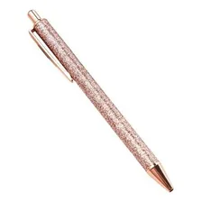 Caneta Esferográfica Metal Gliter Luxo Retrátil Exterior Rainbow Foto mini 3