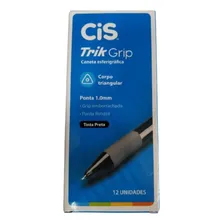 Caneta Esferográfica Retrátil 1.0mm Cis Trik Grip C/12und Tinta Preta Exterior Corpo Da Caneta Da Cor Da Tinta Foto mini 3