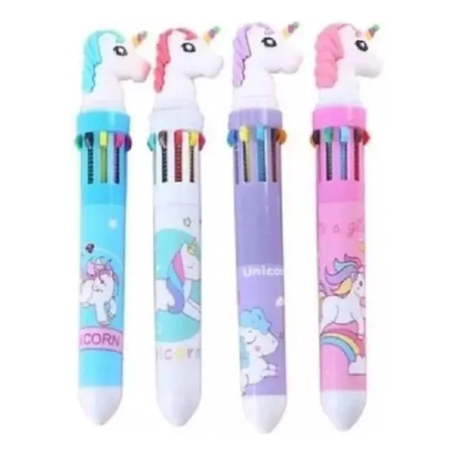 Caneta Esferografica Unicornio 10 Cores - Polibrinq Foto 1