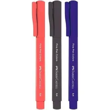 Caneta Fine Pen Colors Com 3 Cores - Faber-castell Foto mini 3