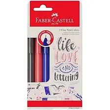 Caneta Fine Pen Colors Com 3 Cores - Faber-castell Foto mini 1