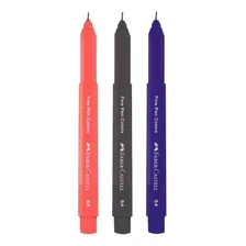 Caneta Fine Pen Colors Com 3 Cores - Faber-castell Foto mini 2