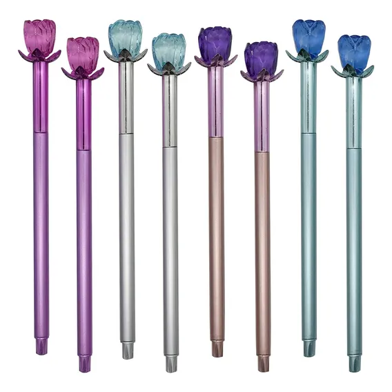 Caneta Flor Cristal Ponta Fina - 50 Unidades Tinta Azul Exterior Foto 1