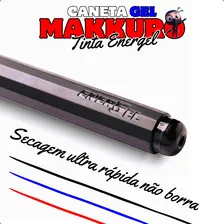 Caneta Gel Energel Makkuro 0,5mm Preto Pentel Foto mini 3