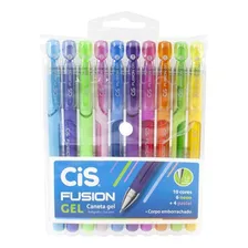 Caneta Gel Fusion 1.0mm Neon E Pastel 10 Cores - Cis Foto mini 1