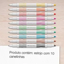 Caneta Hidrográfica 10 Cores Ponta Dupla Faber Castell Foto mini 4