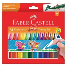 Caneta Hidrografica Jumbo Triangular 24 Cores Faber-castell Tinta Preto Foto  mini 1