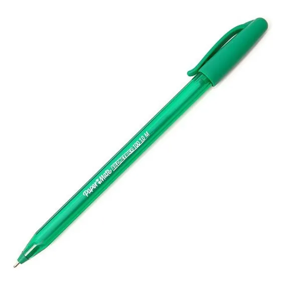 Caneta Kilométrica Esferográfica 0.1mm Verde - Paper Mate Foto 1