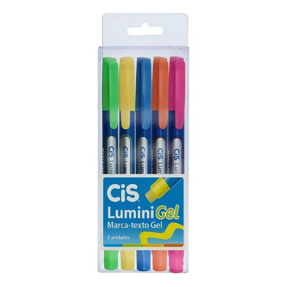 Caneta Marca Texto Cis - Lumini Gel - 5 Cores Foto 1