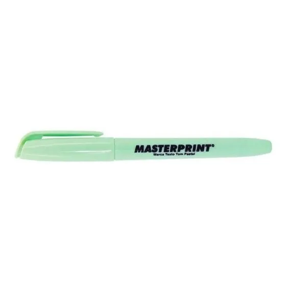 Caneta Marca Texto Cores Pastel Com 06 Unid. Masterprint Cor Verde Foto 1