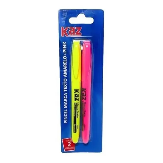Caneta Marca Texto Pincel Kaz 2 Cores Foto 1