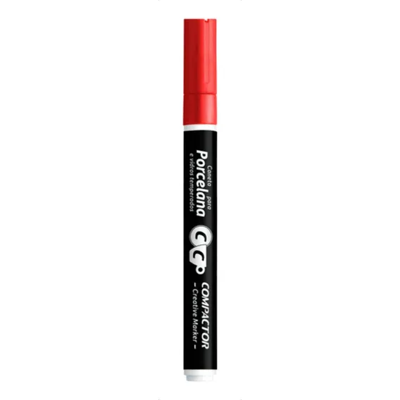 Caneta Marcador Creative Marker Vermelha Compactor Foto 1