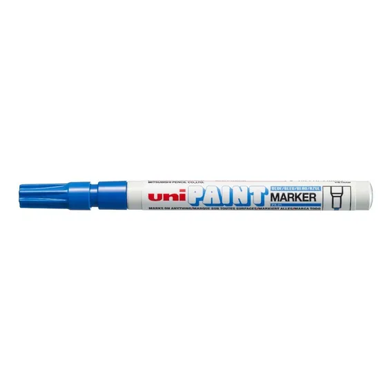 Caneta Marcador Permanente Uni Paint Marker Cor Azul Foto 1