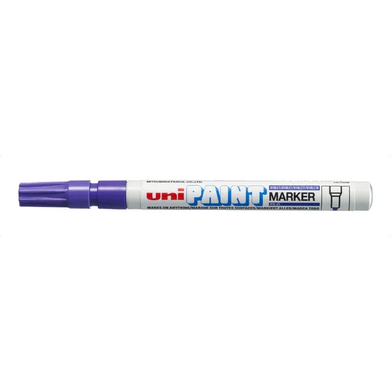 Caneta Marcador Permanente Uni Paint Marker Cor Violeta Foto 1